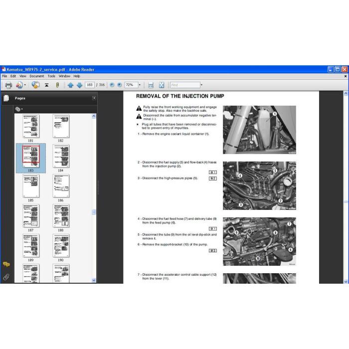 KOMATSU BACKHOE LOADER WB97S-2 SERVICE MANUAL