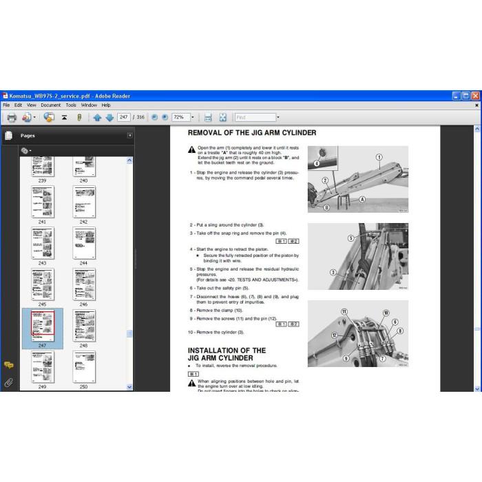 KOMATSU BACKHOE LOADER WB97S-2 SERVICE MANUAL