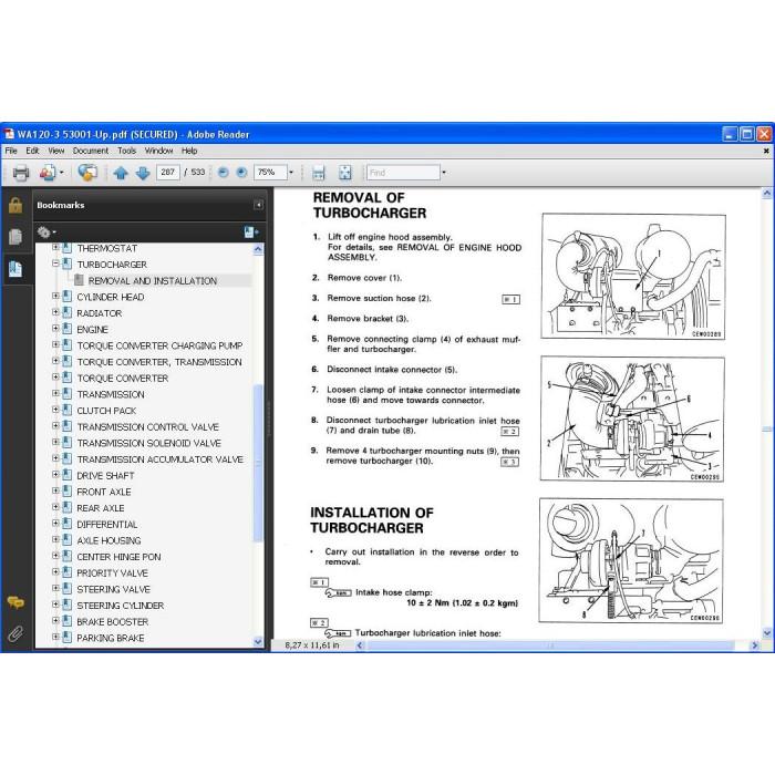 Komatsu Wheel Loader WA120-3 WA150-5 WA180-1 WA180-3 service manual