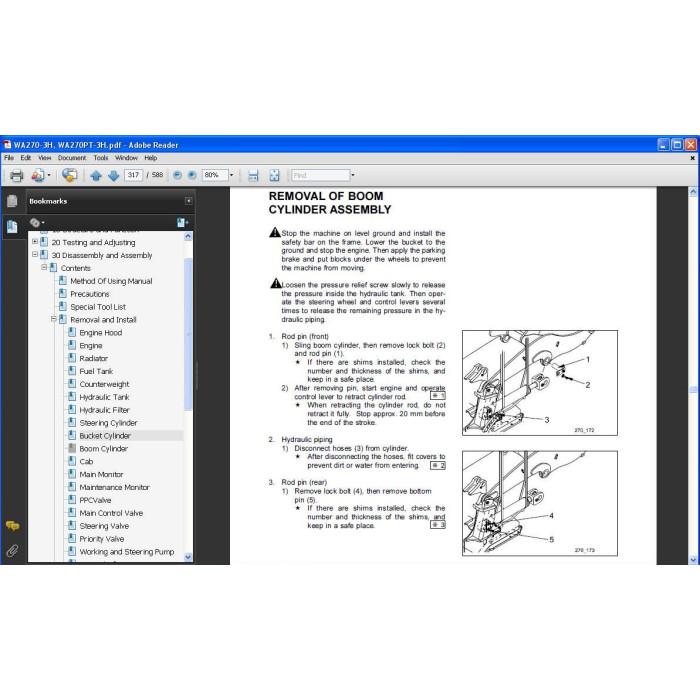 Komatsu Wheel Loader WA200-7 WA250-3 WA270-7 WA250-5H WA270-3 service manual
