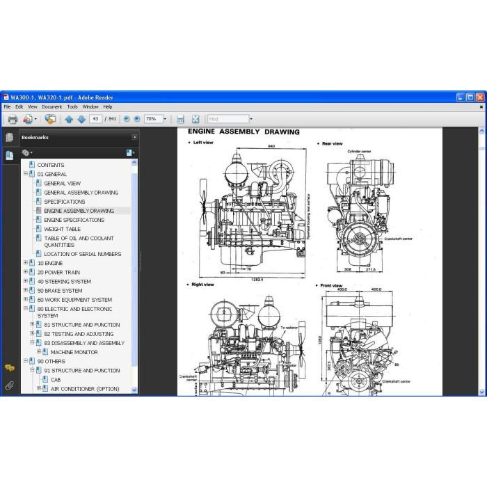 Komatsu Wheel Loader WA300-1 WA320-1 WA320-3 WA320-5 WA320-7 WA350-1 WA380-3 WA380-5H WA380-6 service manual