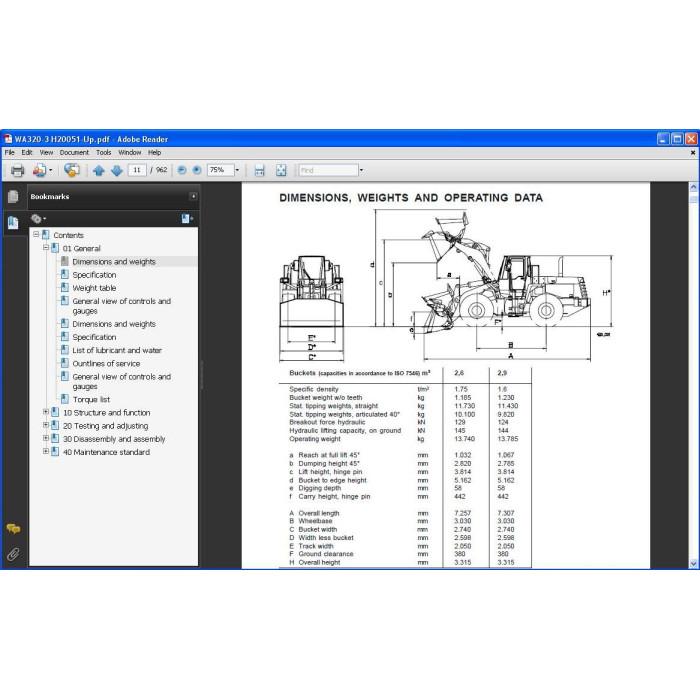 Komatsu Wheel Loader WA300-1 WA320-1 WA320-3 WA320-5 WA320-7 WA350-1 WA380-3 WA380-5H WA380-6 service manual