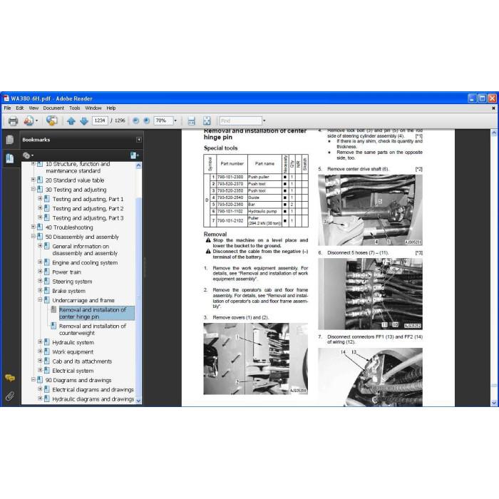 Komatsu Wheel Loader WA300-1 WA320-1 WA320-3 WA320-5 WA320-7 WA350-1 WA380-3 WA380-5H WA380-6 service manual