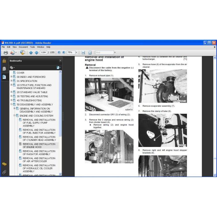 Komatsu Wheel Loader WA300-1 WA320-1 WA320-3 WA320-5 WA320-7 WA350-1 WA380-3 WA380-5H WA380-6 service manual