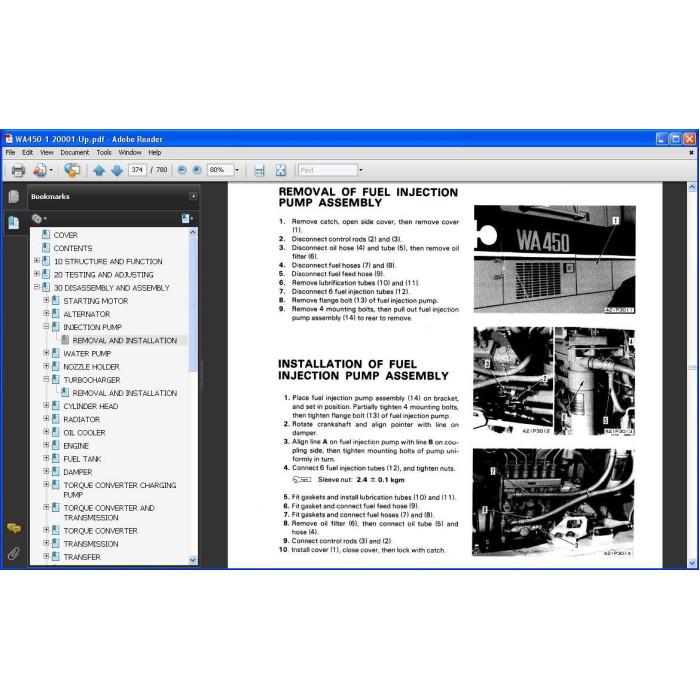 Komatsu Wheel Loader WA400-1 WA420-3 WA430-5 WA450-1 WA470-1 WA470-3 WA470-5 WA470-6 WA470-7 WA480-5 WA480-6 service manual