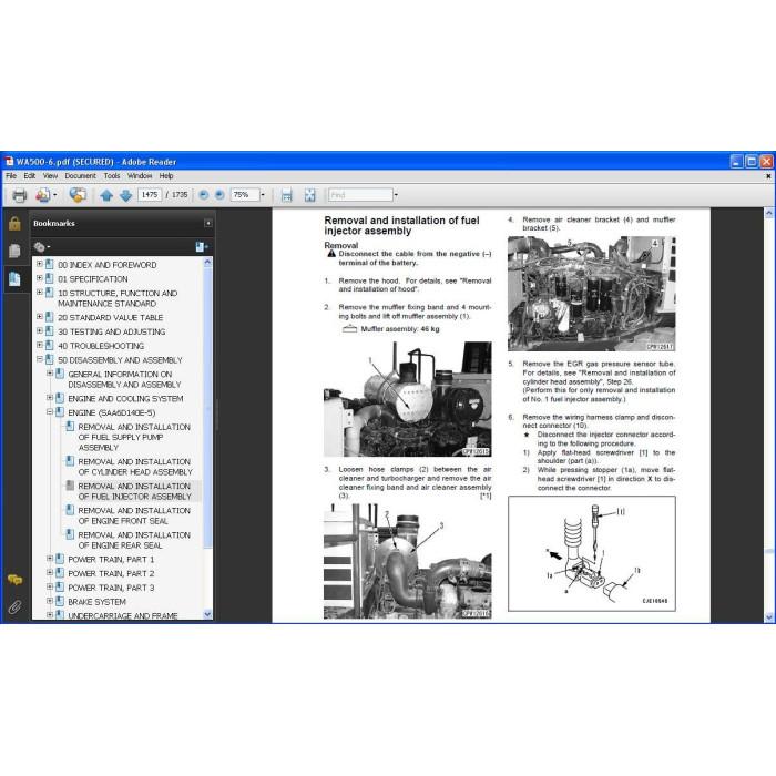 KOMATSU WHEEL LOADER WA500-1 WA500-3 WA500-6 WA500-7 SERVICE MANUAL