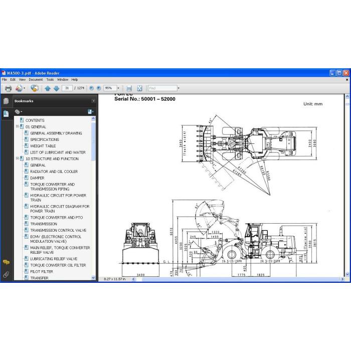 KOMATSU WHEEL LOADER WA500-1 WA500-3 WA500-6 WA500-7 SERVICE MANUAL