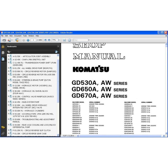 KOMATSU MOTOR GRADER SERVICE & REPAIR MANUAL
