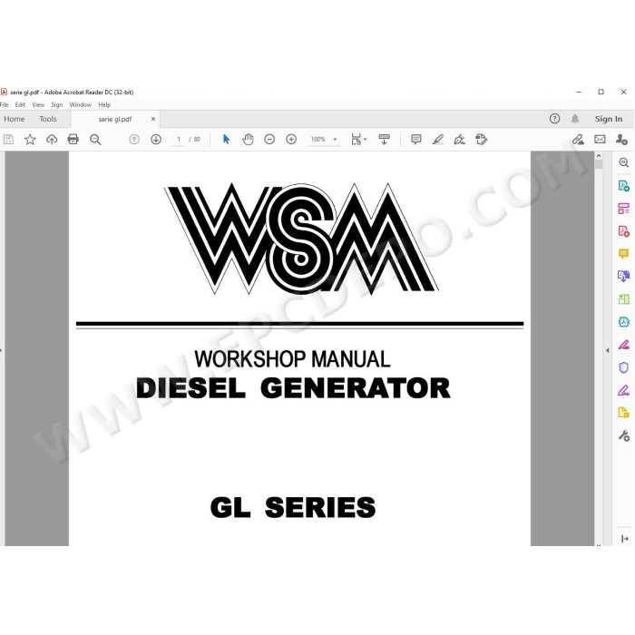 Kubota Generator AV1600 AV2500 AV3800 AV4500 AV5500 service manual