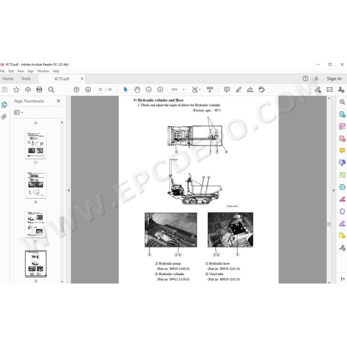 Kubota Dumper KC70 workshop service manual