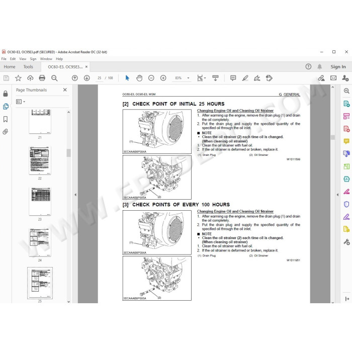 Kubota Engine OC60-E3 OC95-E3 workshop service manual