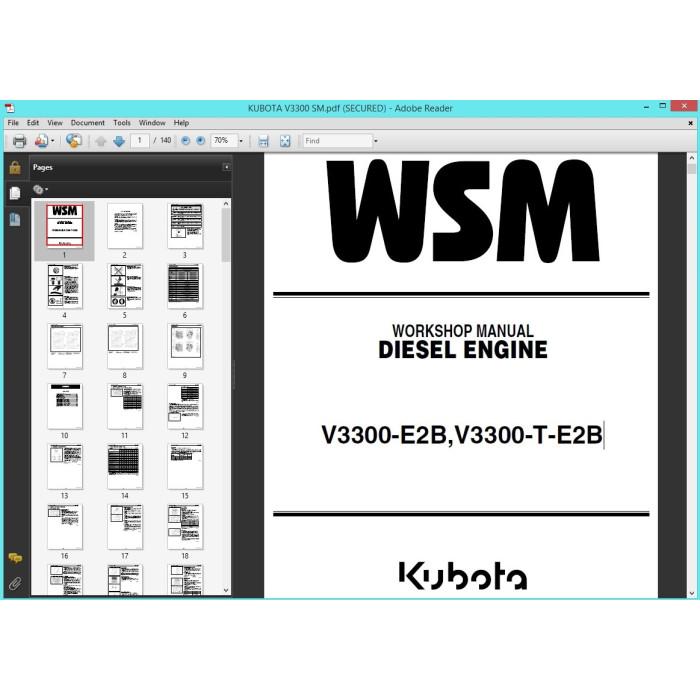 Kubota Engine workshop service & repair manual