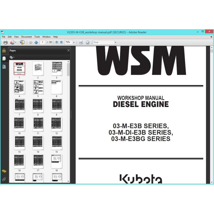 Kubota Engine workshop service & repair manual