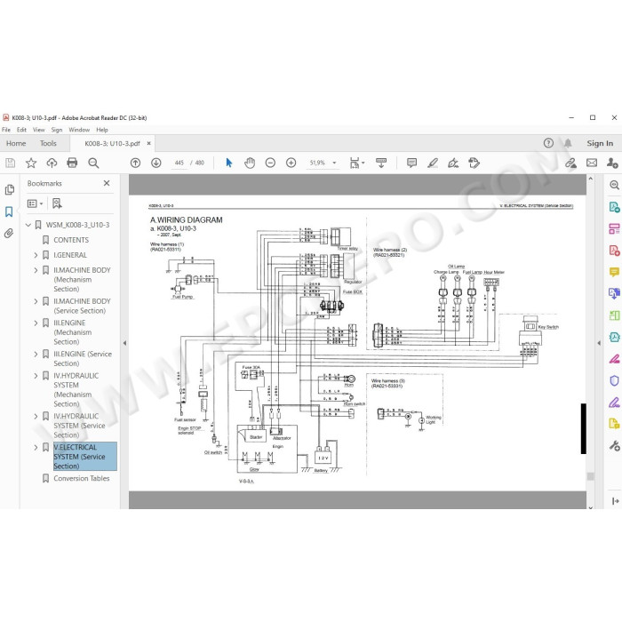 Kubota Excavator K008-3 U10-3 workshop service manual