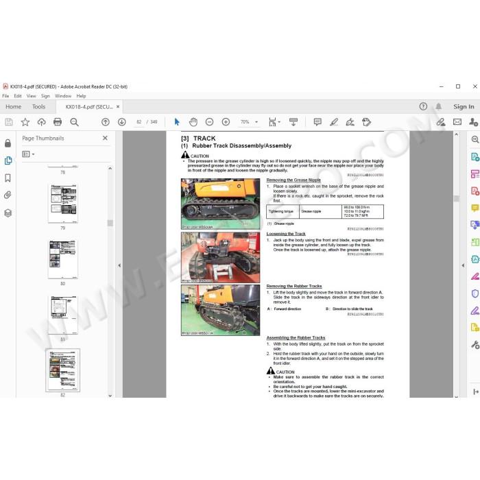 Kubota Excavator KX018-4 workshop service manual