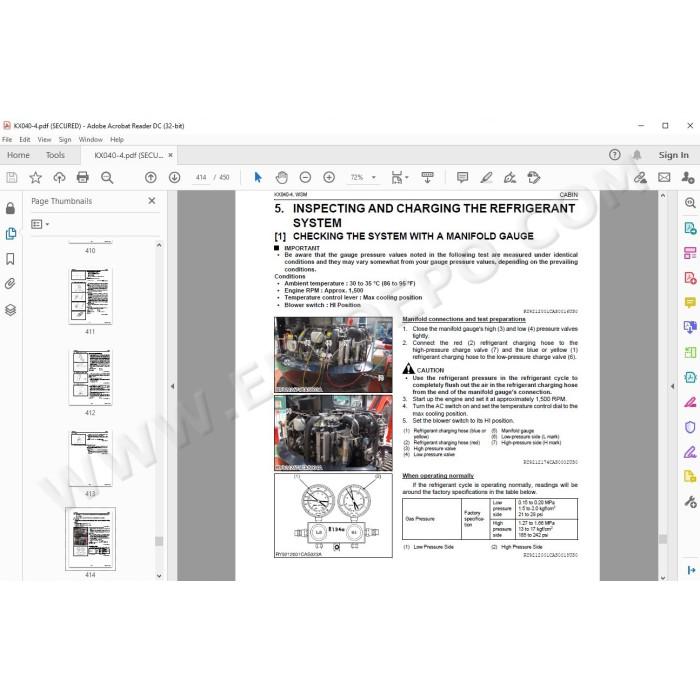 Kubota Excavator KX040-4 workshop service manual