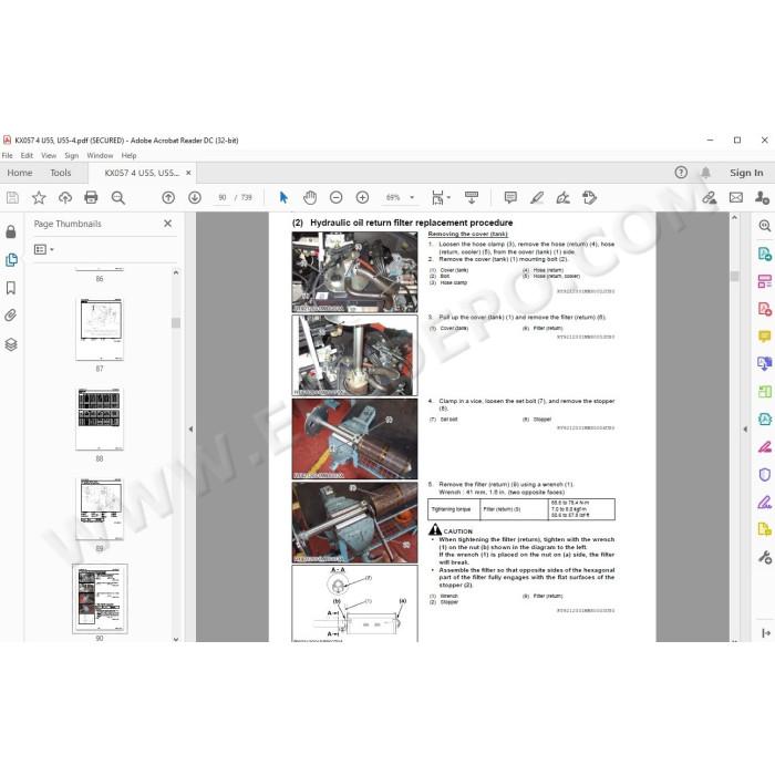 Kubota Excavator KX057-4 U55 U55-4 service manual
