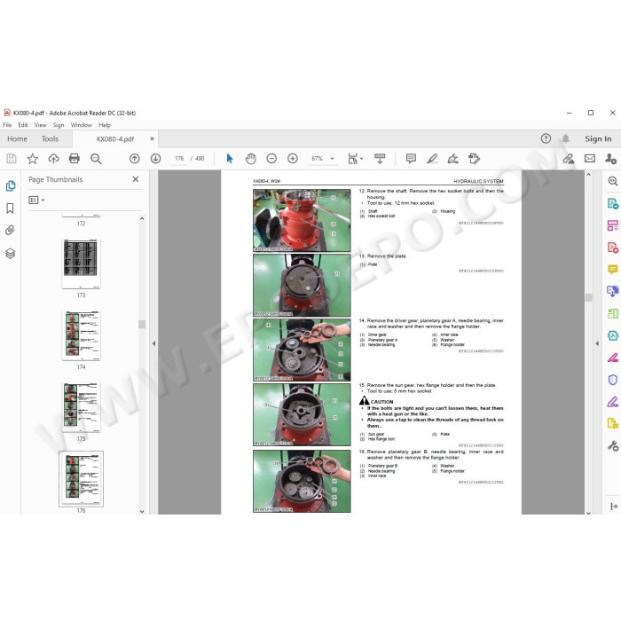 Kubota Excavator KX080-4 workshop service manual