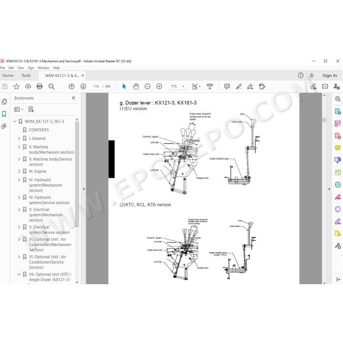 Kubota Excavator KX121-3 KX161-3 service manual
