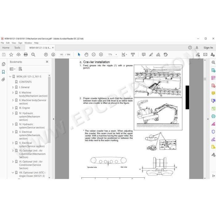 Kubota Excavator KX121-3 KX161-3 service manual