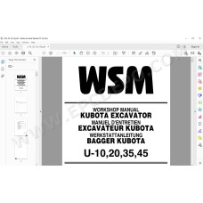 Kubota Excavator U10 U20 U35 U45 service manual