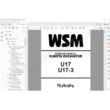 Kubota Excavator U17 U17-3 workshop service manual