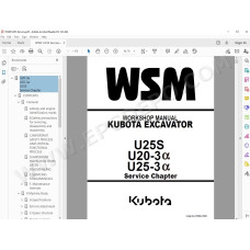 Kubota Excavator U25S U20-3 U25-3 Alpha service manual