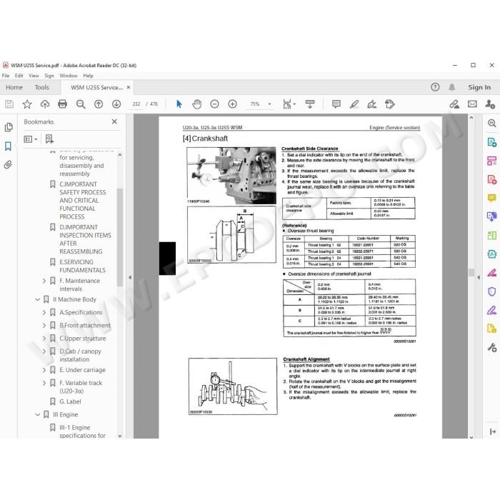 Kubota Excavator U25S U20-3 U25-3 Alpha service manual