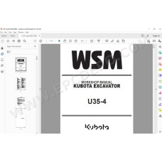 Kubota Excavator U35-4 workshop service manual