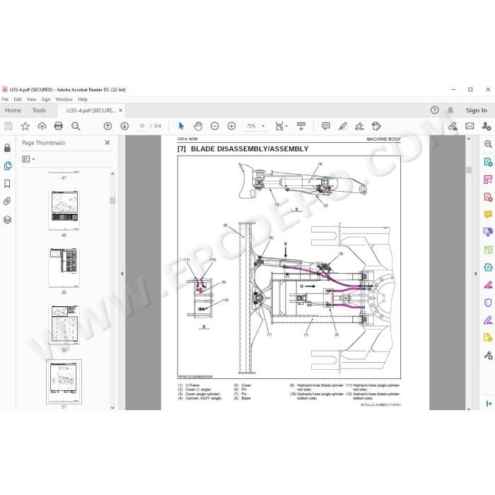 Kubota Excavator U35-4 workshop service manual