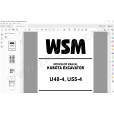 Kubota Excavator U48-4 U55-4 workshop service manual