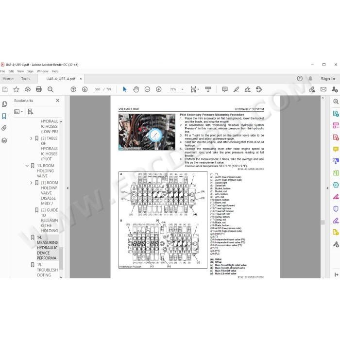 Kubota Excavator U48-4 U55-4 workshop service manual