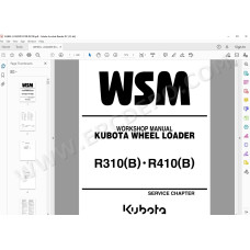 Kubota Wheel Loader R310 R310B R410 R410B workshop service manual