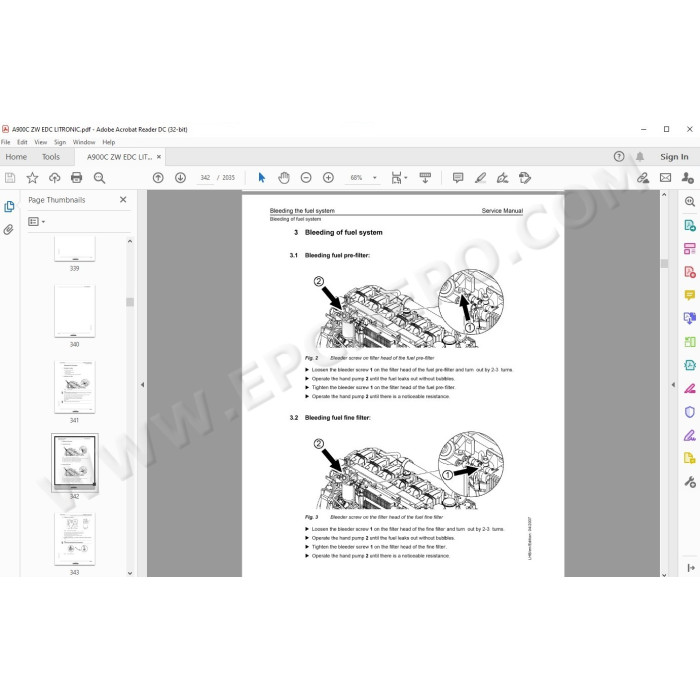 Liebherr Wheeled Excavator A900C ZW EDC Litronic Tier 3 service & repair manual