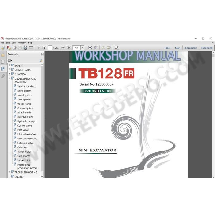 Takeuchi Excavator workshop service & repair documentation