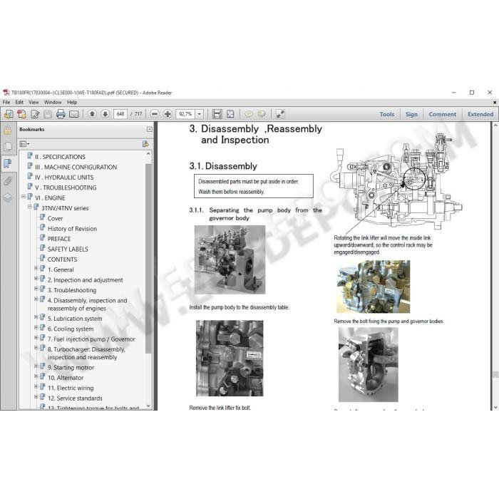 Takeuchi Excavator workshop service & repair documentation