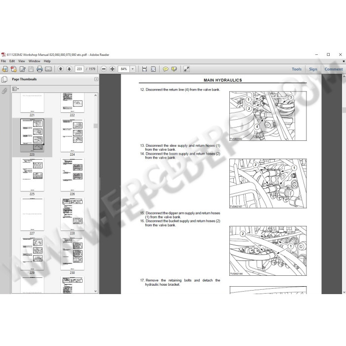 Terex Backhoe Loader TX760B, TX860B, TX970B, TX980B service manual