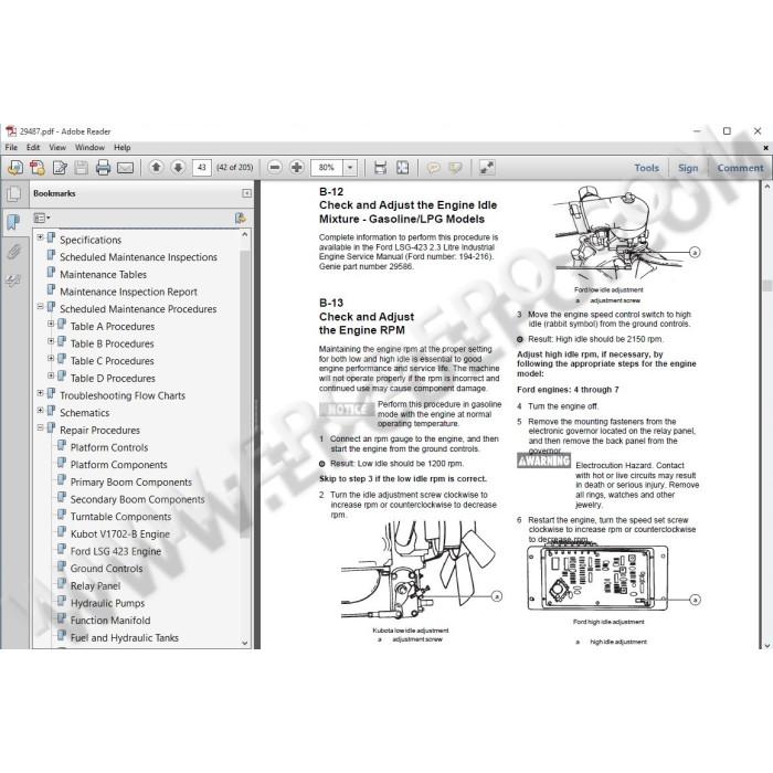 GENIE S / Z BOOM SERVICE & REPAIR MANUALS