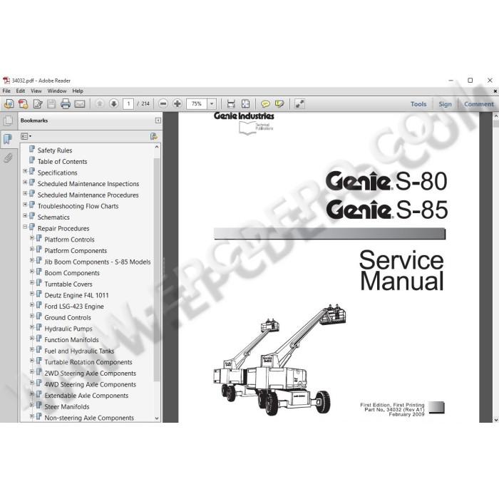 GENIE S / Z BOOM SERVICE & REPAIR MANUALS