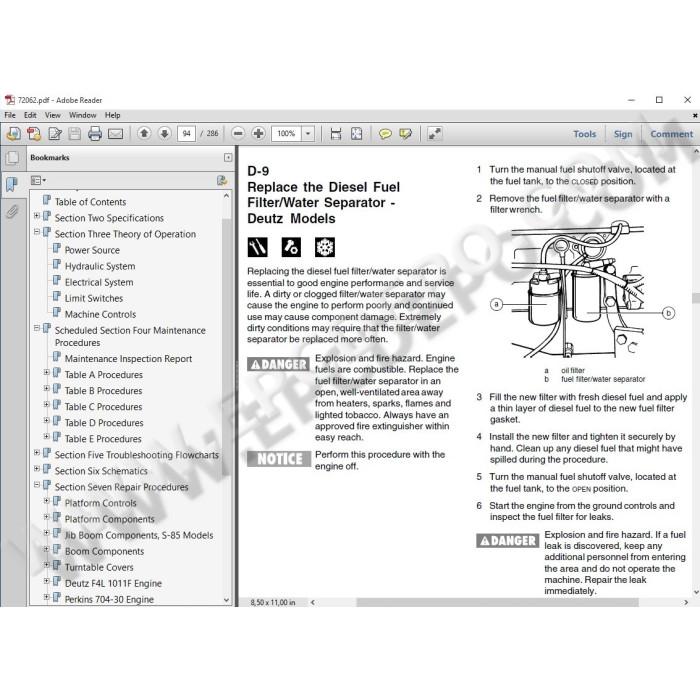 GENIE S / Z BOOM SERVICE & REPAIR MANUALS