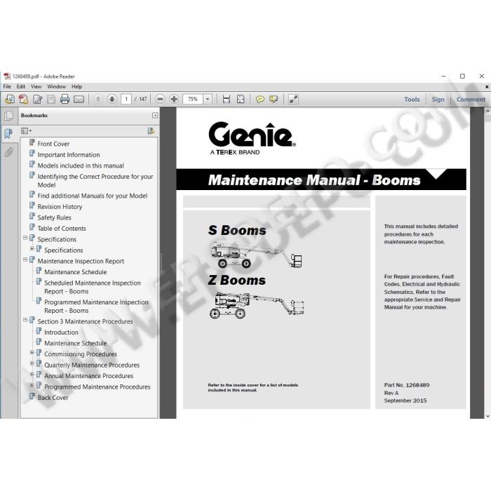 GENIE S / Z BOOM SERVICE & REPAIR MANUALS