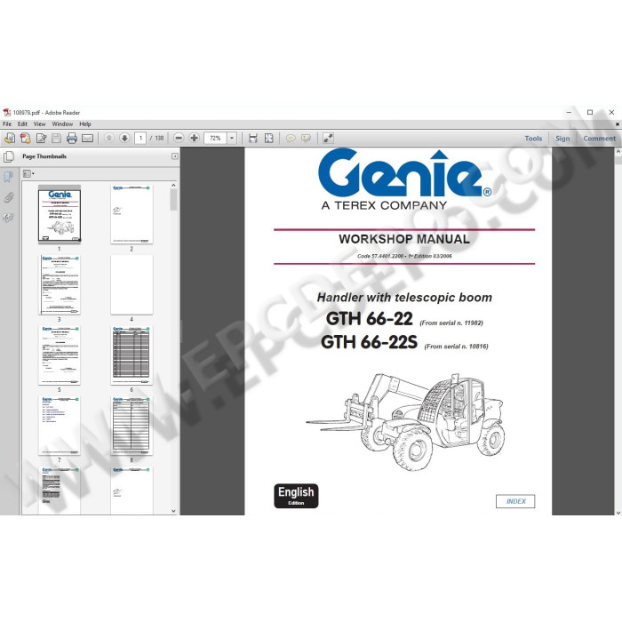 Genie / Terex Telehandler & Forklift service manual