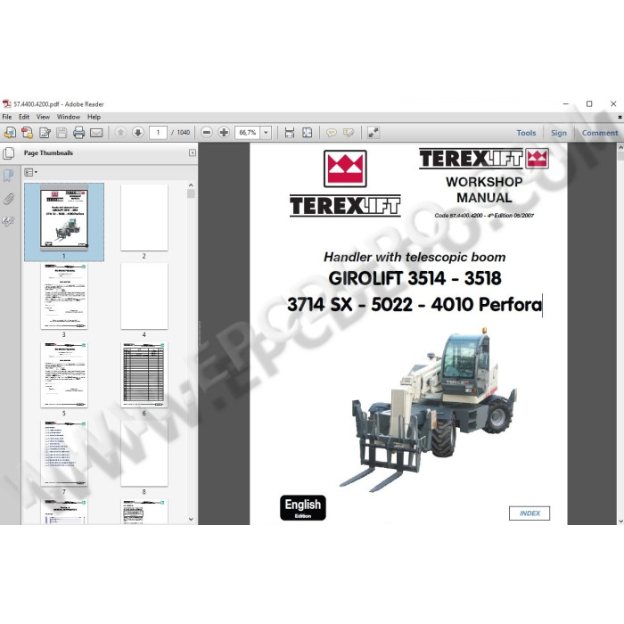 Genie / Terex Telehandler & Forklift service manual