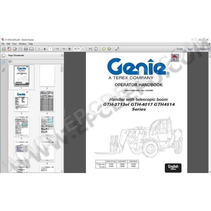 Genie / Terex Telehandler & Forklift service manual