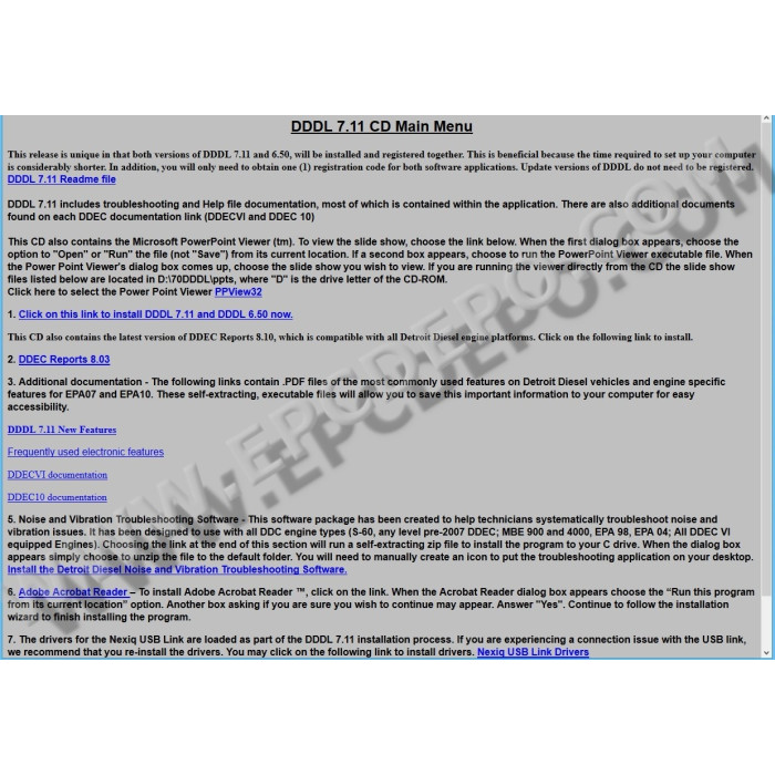 DETROIT DIESEL DIAGNOSTIC LINK DDDL 7.11