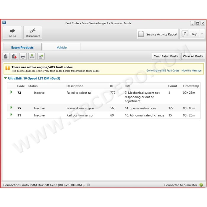 EATON SERVICE RANGER 4.9 DIAGNOSTIC