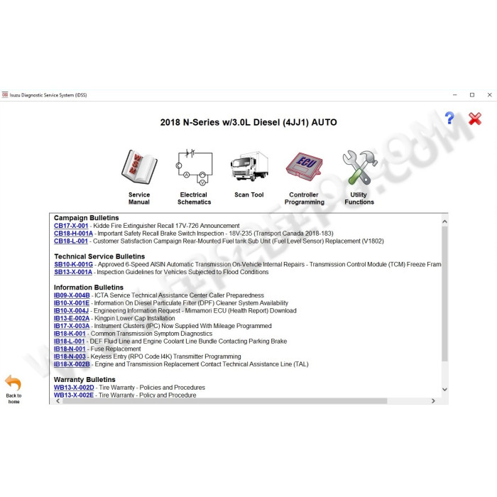 ISUZU IDSS II DIAGNOSTIC SERVICE SYSTEM 2019