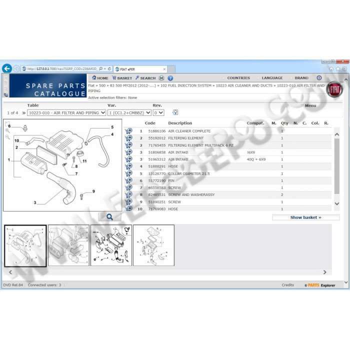 Fiat, Alfa Romeo, Abarth, Lancia EPER EPC parts catalog 2014