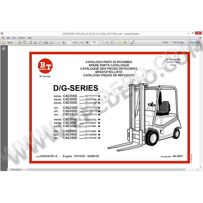 BT FORKLIFT EPC SPARE PARTS CATALOG