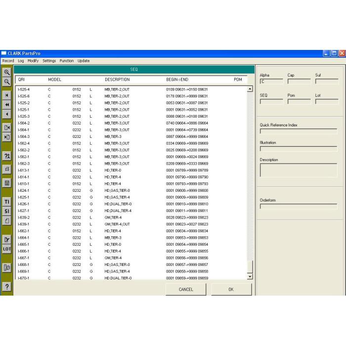 Clark Forklift Parts Pro EPC spare parts catalog 2011